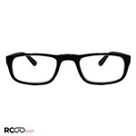 عینک مطالعه نمره  1.25 با فریم کائوچو، مستطیلی، مشکی و لنز بلوکات مدل 110BL