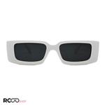 عینک آفتابی OFF-White با فریم سفید، مستطیلی شکل و لنز دودی مدل FZ832