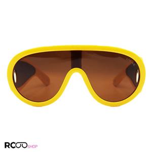 عینک آفتابی فانتزی با فریم نارنجی، لنز قهوه ای و دسته پهن LOEWE مدل 0239