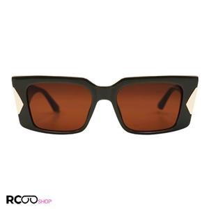 عینک آفتابی دولچه گابانا با دسته پهن و فریم سبز رنگ و لنز قهوه ای مدل LH026