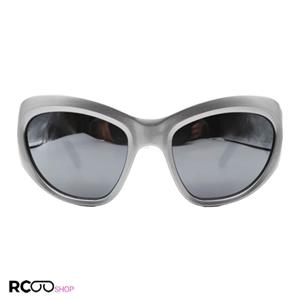 عینک آفتابی فانتزی پرادا با فریم نقره ای رنگ و عدسی آینه مدل W68102 