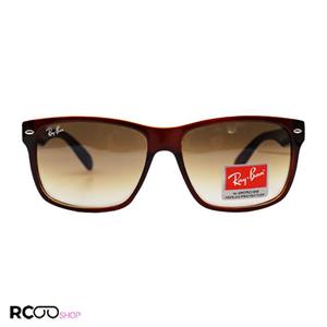 عینک آفتابی با فریم قهوه‌ای رنگ، مربعی، لنز سنگ و قهوه ای هایلایت ریبن مدل 4173