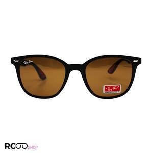 عینک آفتابی ریبن با فریم مشکی، مربعی شکل و لنز قهوه ای رنگ و سنگ مدل M035