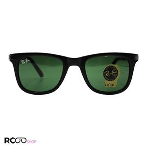 عینک آفتابی ویفرر با فریم مشکی، دسته فنری، لنز سنگ و سبز ریبن مدل 8602