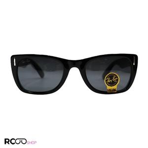 عینک آفتابی ریبن با فریم مشکی، مستطیلی شکل، لنز دودی و پلاریزه مدل P4029