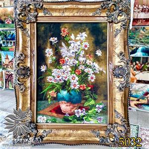 تابلو فرش گل وگلدان 50 در 70 کد 5032