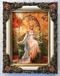 تابلو فرش فرشته در جنگل دست بافت گونه