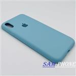 قاب گوشی iPhone xs max آیفون سیلیکونی اورجینال سورا SORA پاک کنی درجه یک زیربسته محافظ لنز دار آبی فیروزه ای کد 7