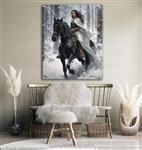 تابلو شاسی نقاشی ملکه اسب سوار