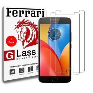 محافظ صفحه نمایش گلس فراری مدل Ultra Clear Crystal مناسب برای گوشی موبایل موتورولا Moto E4  مجموعه دو عددی Ferrari Ultra Clear Crystal Glass Screen Protector For Motorola Moto E4