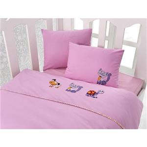 سرویس خواب 4 تکه کودک کاتن باکس  مدل  Tekir Pink