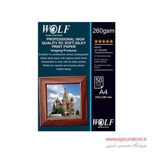 کاغذ عکس سافت سیلک (ابریشمی صاف) 260 گرم ولف سایز A4 Wolf 260g Soft Silky Paper Size A4