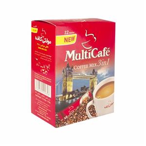 کافی میکس کاراملی مولتی کافه مدل 3 × 1 بسته 12 عددی Multi Coffee 3 × 1 Caramel Coffee Mix Pack of 12