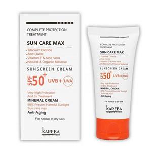 کاربا کرم ضدآفتاب بیرنگ پوست خشک50 میل MINERAL