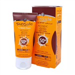 سان سیف کرم ضد آفتاب بیرنگ فاقد چربی 50 گرم SPF50 نارنجی قهوه ای