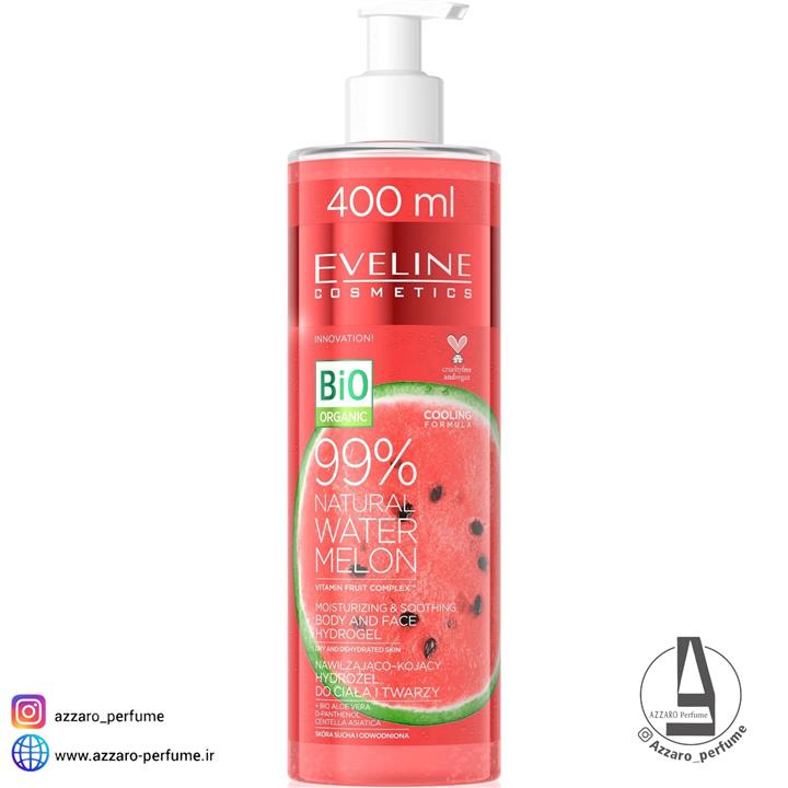 اولاین ژل شوینده صورت و بدن آبرسان و خنک کننده  هندوانه 400 میل