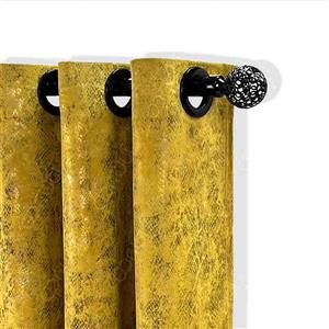 پرده مخمل سیتا آماده خردلی کد SI115