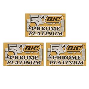 تیغ یدک بیک مدل Platinum Chromium Double Edge مجموعع 3 عددی Bic Platinum Chromium Double Edge Blades Pack of 3