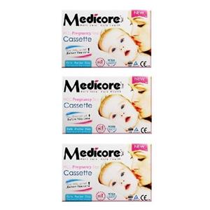 تست بارداری مدیکور مدل Cassette 99.8٪ بسته 3 عددی