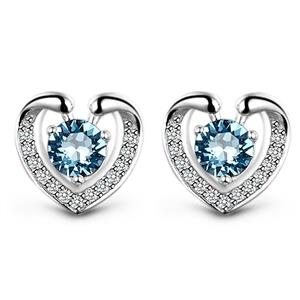 گوشواره میخی نقره سواروسکی - کد EN008