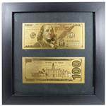 تابلو دیواری طرح دلار طلایی مدل Frame Golden Dollar Twin