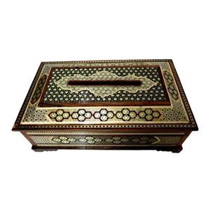 جعبه دستمال کاغذی خاتم کاری مدل JAB01