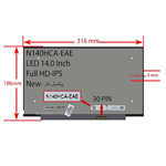 ال ای دی لپ تاپ 14.0 Innolux N140HCA-EAE نازک مات 30 پین FHD-IPS بدون جاپیچ-NEW پیکسل دار 316x196x3mm