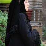مانتوعبایی (مانتوپیراهنی) ملکه جنس کرپ اماراتی با پلیسه حریر کاملا ریزش دار بدون چروک و نخ کشی  با ست شال