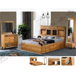 سرویس خواب دو نفره کشو و باکس دار مدل هیلدا