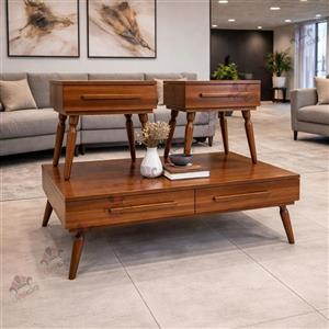 میز جلو مبلی عسلی ساده و شیک کشودار ترک مدل الماس