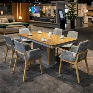 میز ناهار خوری 6 نفره لاکچری چوبی مدل جاسمین