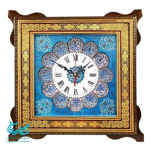 ساعت دیواری خاتم کاری 40 سانتیمتری با صفحه مینا
