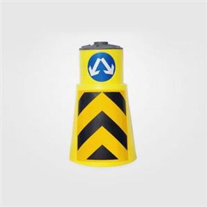 بشکه ترافیکی 105 سانتی متری با درب و شبرنگ زرد ایرانی