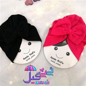 توربان نوزادی دخترانه تریکو کبریتی با قابلیت کشسانی بالا. لباس بچگانه نی نی گیل