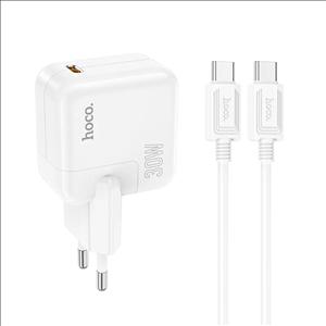 شارژر 30 وات هوکو مدل C112A  به همراه کابل تایپ سی به تایپ سی