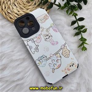 قاب گوشی iPhone 14 Pro Max آیفون طرح کبریتی چرمی اورجینال Unique Case محافظ لنزدار کپسولی گربه کیوت کد 292 