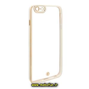 قاب گوشی iPhone 6 - iPhone 6S آیفون طرح الکتروپلیتینگ ژله ای شفاف محافظ لنز دار سفید کد 544
