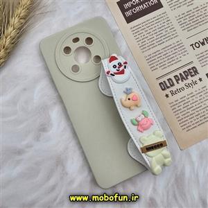 قاب گوشی HONOR X9 4G آنر طرح لاکچری دستبندی عروسکی برجسته کرم محافظ لنز دار کد 65