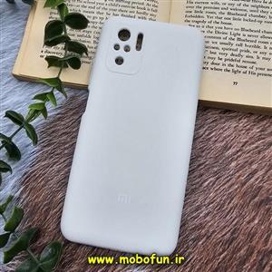 قاب گوشی Redmi Note 10 4G - Redmi Note 10S - Poco M5S شیائومی سیلیکونی اورجینال پاک کنی درجه یک زیربسته سفید محافظ لنز دار کد 619