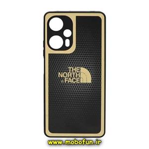 قاب گوشی Poco F5 شیائومی پشت گلس سرامیکی طلاکوب THE NORTH FACE محافظ لنزدار کد 35