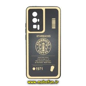 قاب گوشی Poco F5 Pro شیائومی پشت گلس سرامیکی طلاکوب استارباکس STARBUCKS محافظ لنزدار کد 42