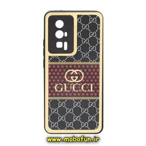 قاب گوشی Poco F5 Pro شیائومی پشت گلس سرامیکی طلاکوب گوچی GUCCI محافظ لنزدار کد 34
