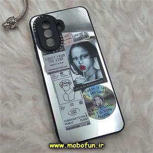 قاب گوشی Huawei Nova Y70 هوآوی پشت گلس آینه ای CASETIFY طرح مونالیزا محافظ لنزدار مشکی کد 78