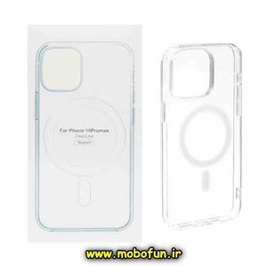 قاب گوشی iPhone 15 Pro Max آیفون اورجینال اسپیس مگ سیف Space Mag safe طرح طلقی شیشه ای شفاف کد 10