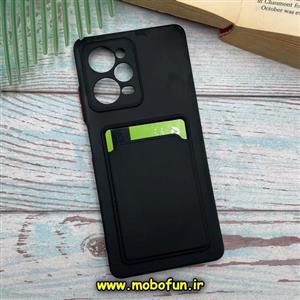 قاب گوشی Poco X5 Pro - Redmi Note 12 Pro 5G شیائومی سیلیکونی جا کارتی دار محافظ لنز دار مشکی کد 242