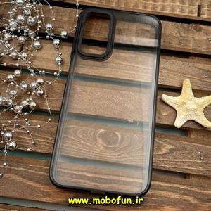 قاب گوشی Galaxy A14 4G - Galaxy A14 5G سامسونگ اورجینال متال کیس Metal پیکسل Pixel طرح پشت طلق شفاف دور سیلیکونی مشکی کد 646
