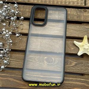 قاب گوشی Galaxy A13 4G - Galaxy A04S سامسونگ اورجینال متال کیس Metal پیکسل Pixel طرح پشت طلق شفاف دور سیلیکونی مشکی کد 794