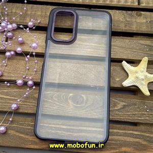 قاب گوشی Galaxy A13 4G - Galaxy A04S سامسونگ اورجینال متال کیس Metal پیکسل Pixel طرح پشت طلق شفاف دور سیلیکونی بنفش کد 792