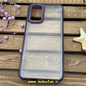 قاب گوشی Galaxy A32 4G سامسونگ اورجینال متال کیس Metal پیکسل Pixel طرح پشت طلق شفاف دور سیلیکونی بنفش کد 1041