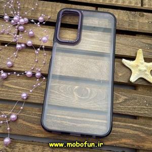 قاب گوشی Galaxy A24 4G سامسونگ اورجینال متال کیس Metal پیکسل Pixel طرح پشت طلق شفاف دور سیلیکونی بنفش کد 353